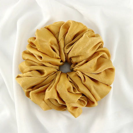 Big Size Shiny Chiffon Scrunchies for Muslim Women Custom Elastic Volumizing Oversized Neat Stitching Malaysian Bunch Hair Tie