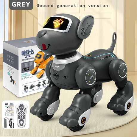 Programming Remote Control Dog Robots Toys Kids Girls Music Dancing Robotic Children Simulation RC Animals Boys Puzzle Smart Pet