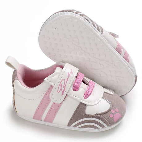 Pink Baby Shoes Princess Fashion Sneakers Infant Toddler Soft sole Anti Slip First Walkers 0-1 year old baby Christening Shoes