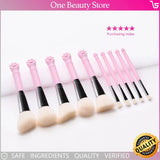 10PCS Cute Cat Claw Shape Makeup Brushes Set Foundation Kabuki Powder Contour Eyeshadow Blush Brush Cosmetic Beauty Tools