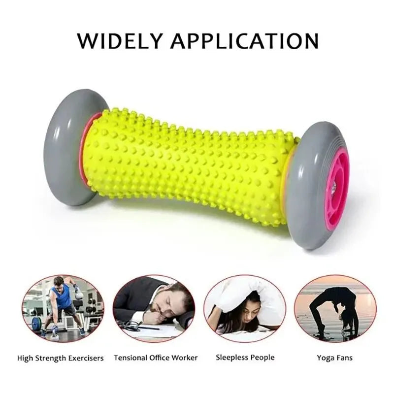 Foot Massage Roller Fascia Roller Full Body Muscle Manual Massage Leg and Neck Relaxation Device Blue and Pink