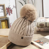 Winter Hats for Woman Thicker Beanies Chenille Ball Knitted Cap Girls Autumn Beanie Hats Fleece-lined Warmer Bonnet Casual Cap