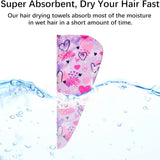 Microfiber Hair Drying Towel Hair Towel Wrap for Kids Girls Women Absorbent Hair Turbans for Wet Hair Fast Drying Hair Wrap