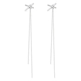 2023 Simple Cross Long Chain Tassel Drop Earrings For Women Dangle Earring Gold Silver Color Piercing Line Trendy Ear Jewelry