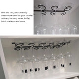 Metal Wine Glass Rack Holder Stemware Hanging Under Cabinet Stemware Holder Storage Bar Kitchen  Glass Wine Cup Shelf 4/8/12