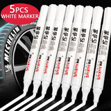 5 Pack White Comics Waterproof Marker Tire Marker Permanent Marker Painting Supplies Stationery Office Supplies