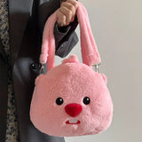 Kawaii Loopy Plush Bag Cute Soft Plush Handbag Cute Cartoon Large Capacity Shoulder Storage Bag Loopy Handbag Gift for Children