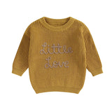 Autumn Baby Girls Boys Sweaters Coat Kids Knitting Pullovers Tops Baby Boys Girls Letter Embroidery Long Sleeve Sweaters