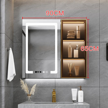 Metal Washbasin Bath Dressing Mirrors Bathroom Cabinet Storage Drawer Display Bath Mirror Wall Shelf Smart demist Room Furniture