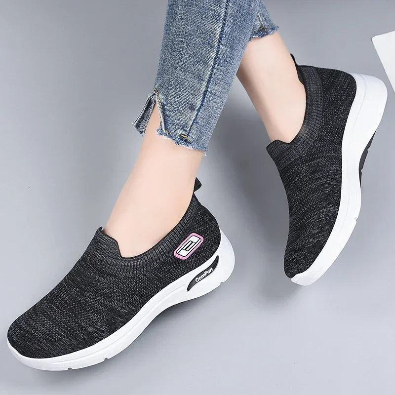 2024 Women's Sports Casual Shoes Summer Pink Flats Ladies Sneakers Fashion Girls Platform Gym Slip-On Loafers Zapatillas Mujer