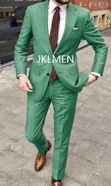 2023 Men's Suit   Handsome Casual 2 Piece Suit For Men Wedding Tuxedos Notched Lapel Groomsmen  Business  Prom Blazer