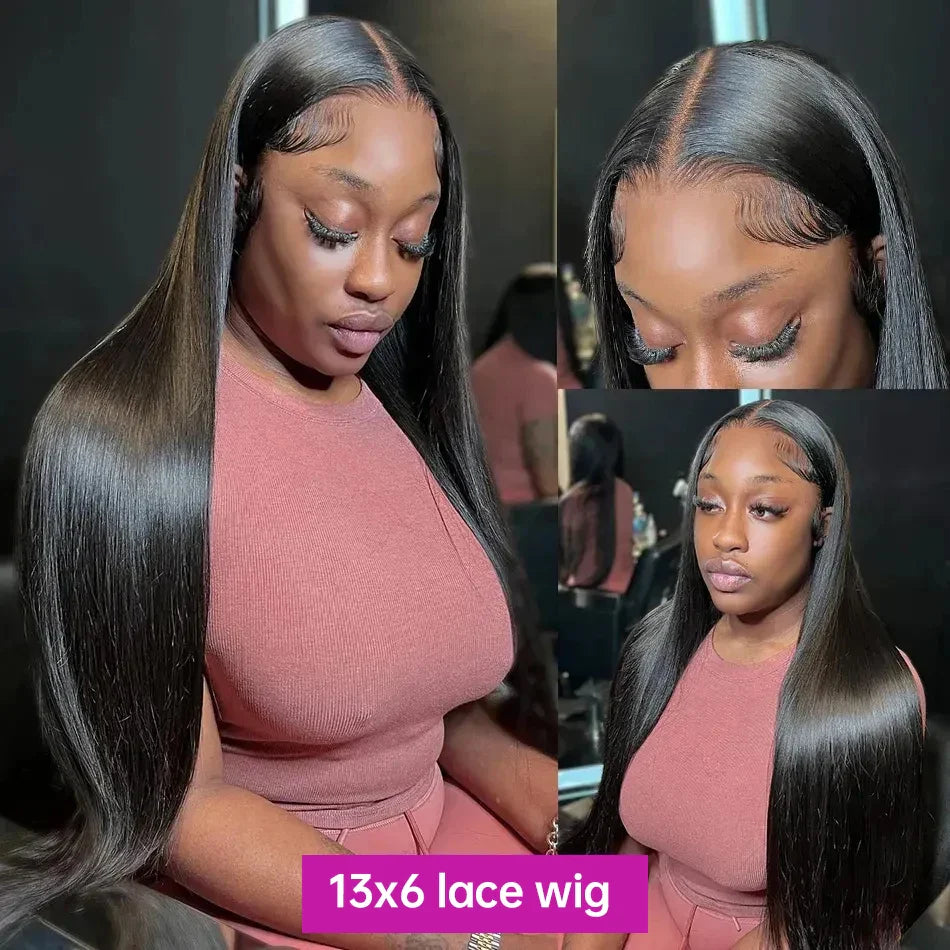 HD Transparent Bone Straight Lace Frontal Wig 13x4 13x6 Lace Front Human Hair Wigs 5x5 Glueless Closure Wig Ready To Wear