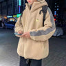 New lamb fleece jacket men autumn and winter large size fleece padded couple trendy brand ins loose lamb wool jacket