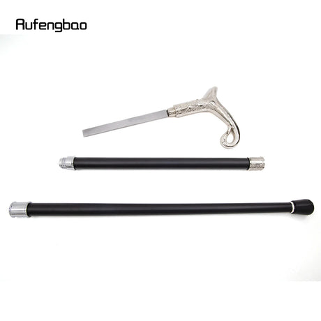 White Luxury Curve Line Type Walking Stick with Hidden Plate Self Defense Fashion Cane Plate Cosplay Crosier Stick 93cm