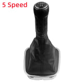 5/6 Speed Gear Shift Knob PU Leather Gaiter Boot For VW Polo 6R 6C Hatchback Sedan 2011 2012 2013 2014 2015 2016 2017 Car Stying