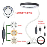 NEW 72LEDS  Illuminated Magnifier USB 3 Colors LED Magnifying Glass for Soldering Iron Repair/Table Lamp/Skincare Beauty Tool