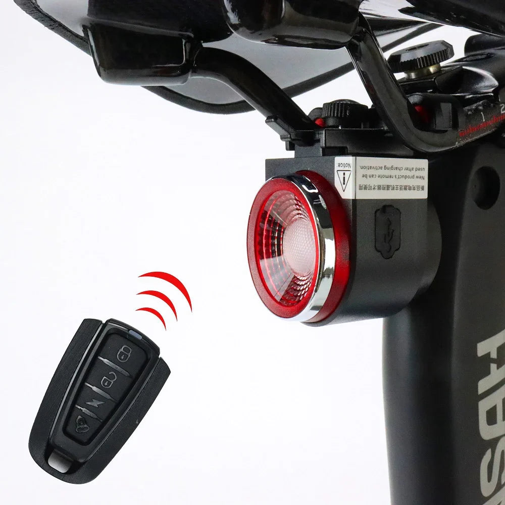 Bicycle Rear Lamp Braking Light Burglary Alarm Remote Call Wireless Control USB Charge LED Lantern Bike Finder Horn A8 Pro