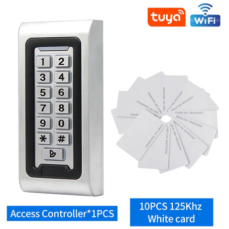 Smart Home Aluminum IP68 Waterproof Standalone RFID Access Control Keypad with Wifi Tuya APP metal Key Access controler 2000User