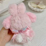 Sanrio Kuromi My Melody Rabbit Year Heart Shaped Diamond Plush Doll Pendant Kawaii Stuffed Toy Keychain Bag Accessories Gift