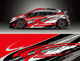 Full Body Racing Graphic Decal Vinyl Wrap Modern Design Red Retro Car Full Wrap Sticker Decorative Car Decal 300*60cm