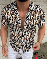 European and American Brand Hawaiian Men's Printed Short Sleeved Shirt, Loose and Breathable Oversized Top, Summer Clothing