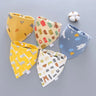 5Pcs/Set Baby Bibs Triangle Double Cotton Bandana Bibs Baby Boys Girls Babador Feeding Smock Infant Burp Cloth Baby Saliva Towel