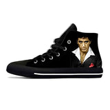 Hot Scarface Tony Montana Movie Anime Cartoon Casual Shoes High Top Lightweight Summer Board Shoes Breathable Men Women Sneakers