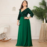 Plus Size Dresses for Women 2023 Elegant Sequin Chiffon Evening Party Dress Fashion Maxi Formal Wedding Luxury Cocktail Vestidos