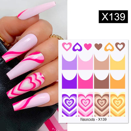 3D Silver Frame Nail Sticker Silver Bronzing Stripe Lines Sliders For Nails Tribal Pattern Decals Marble Blooming Nail Tattoos