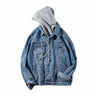 Denim Jacket Mens Hooded Slim Fit Casual Streetwear Jean Jackets Long Sleeve Trendy Outerwear Spring Autumn 2023 Jacket Coat Men