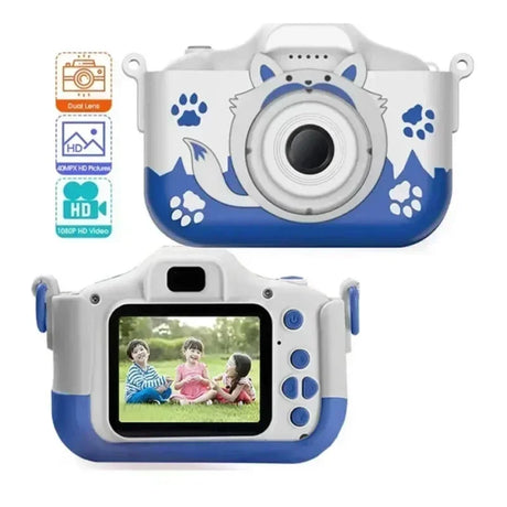 Kids Digital Camera HD 1080P 20MP with USB Charger Animal Cartoon Camera Fox Shockproof Silicone Protection Cover Birthday Gift