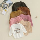 Autumn Baby Girls Boys Sweaters Coat Kids Knitting Pullovers Tops Baby Boys Girls Letter Embroidery Long Sleeve Sweaters