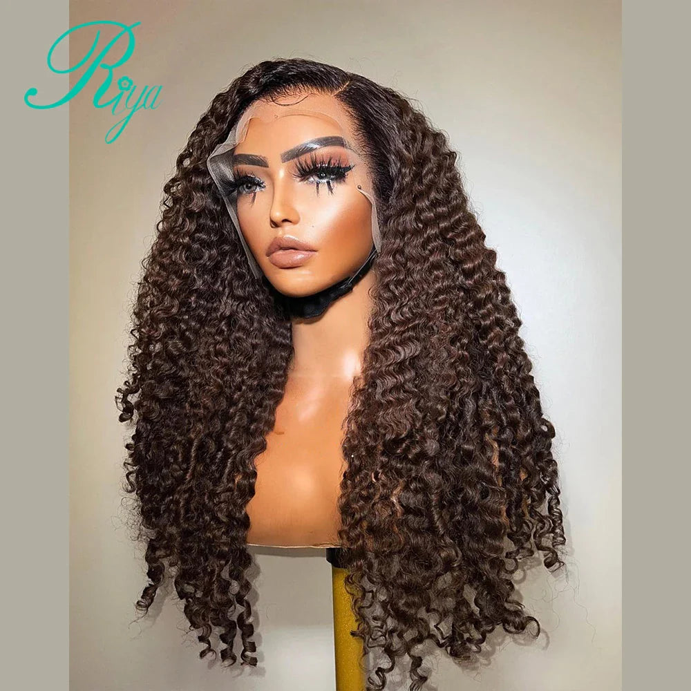 Ginger 13x6 Lace Front Human Hair Wigs For Women Pre Plucked 250% Brazilian Jerry Curly 4x4 Lace Closure Wig Human Hair Remy