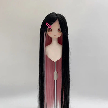 New 1/3 & 1/4 & 1/6 Bjd Doll's Wig Anime Doll Dress Up Accessories Bicolor Long Straight Wig