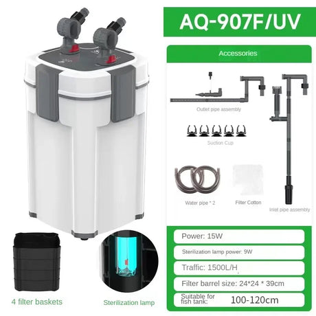 UV Lamp New Arrival white Color Aquarium External Canister Filter Equipments Fish Tank And Pond Aquariums Accessories Pump