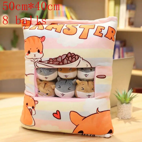 New Kawaii Animal Balls Pudding Candy Bag Pillow Plush Stuffed Mini Doll of Donut Boba Milk Tea Bat Newt Cat Nap Plushie