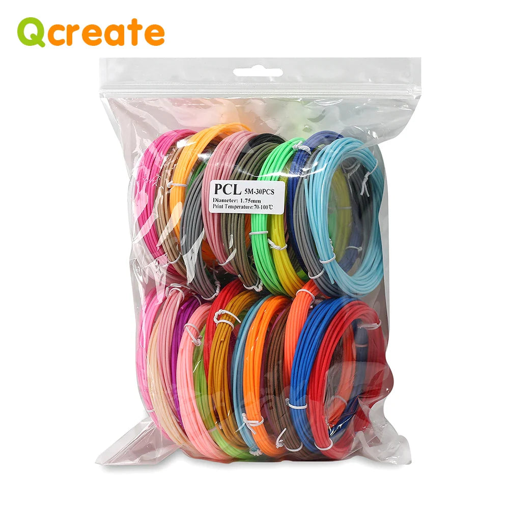 3D Printing Materials For 3D Pens 1.75mm Diameter PCL PLA ABS Filament 50M/100M/150M Pack