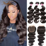 Nadula Body Wave Bundles With Closur 4x4 Closure With Bundles Indian Hair Bundles With Closure Free Part Middle Part/Three Part