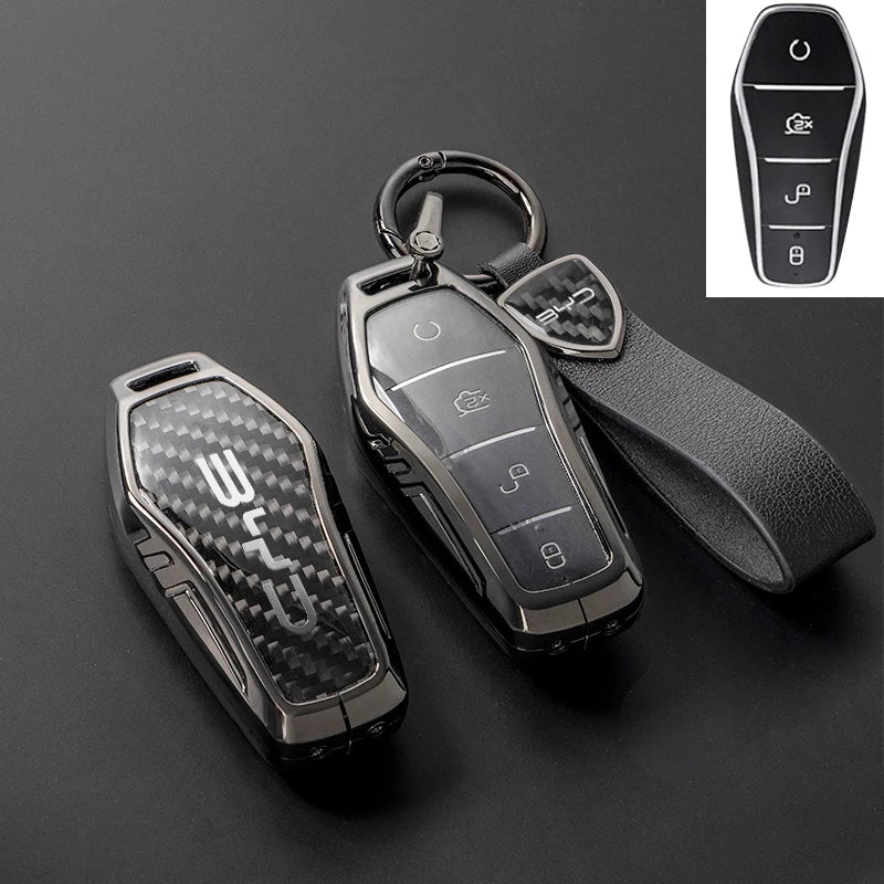 Car Key Cover Smart Remote Key Case for BYD Tang DM 2018 Key Bag Auto Accessories Keychain Keyring Key Covers