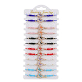 12pcs/lot Acrylic Crystal Bead Chain Butterfly Pendant Bracelet for Kids Jewelry Boho Adjustable Hand-woven Female Jewelry