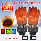 NEW Motorcycle Heated Glove Waterproof Rechargeable Heating Thermal Gloves Heated Motorcycle Gloves Winter Warm Motorcycle Glove