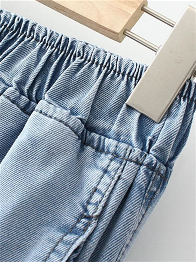 Plus Size Women's Jeans Elastic Waist High Waist Stretch Spring Summer Stretch Denim Jeans Thin Casual Jeans For Busty Lady Wear