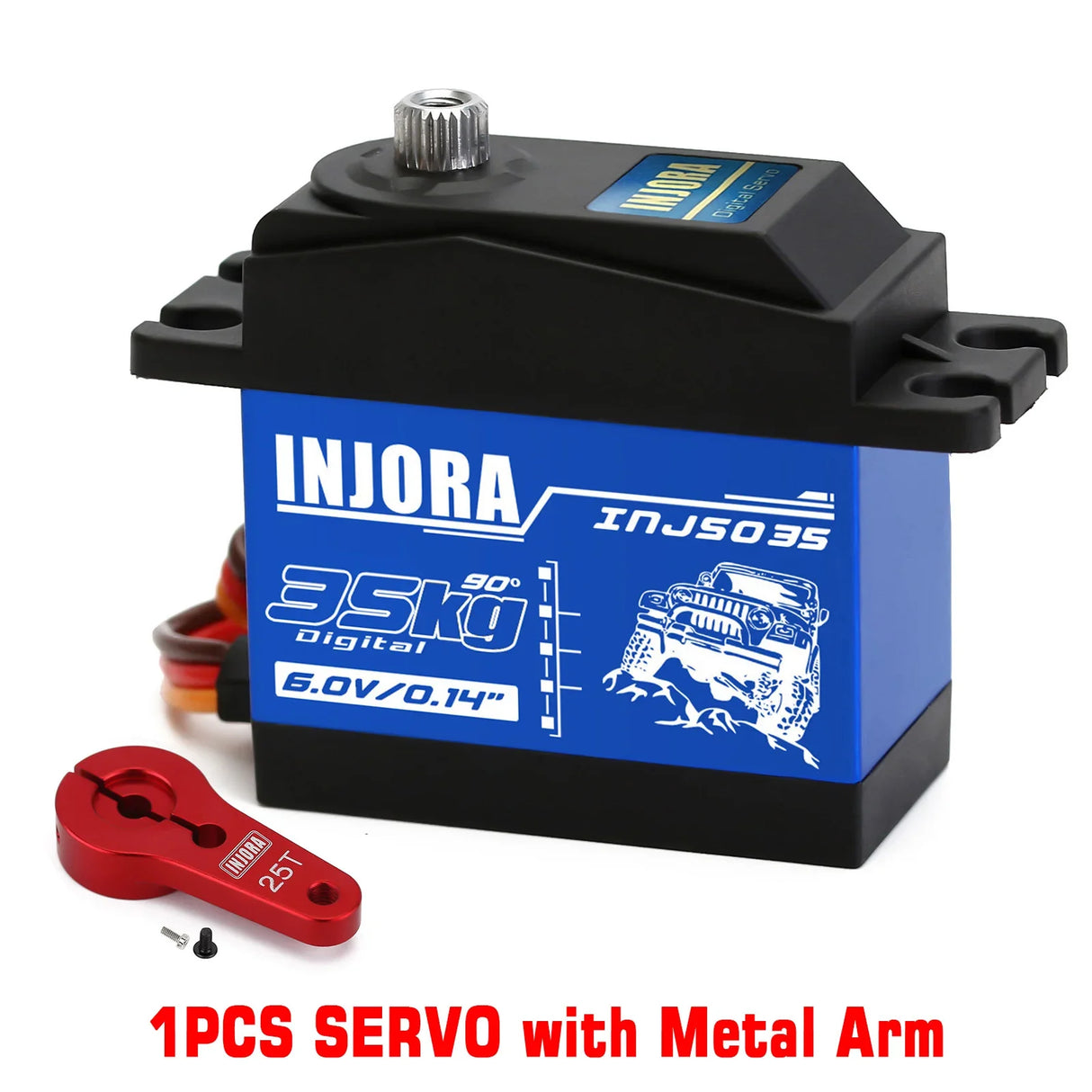 1PCS 25KG 35KG Large Torque Digital Servo Motor INJS025 INJS035 Waterproof for 1/10 Scale RC Crawler Car Upgrade Parts