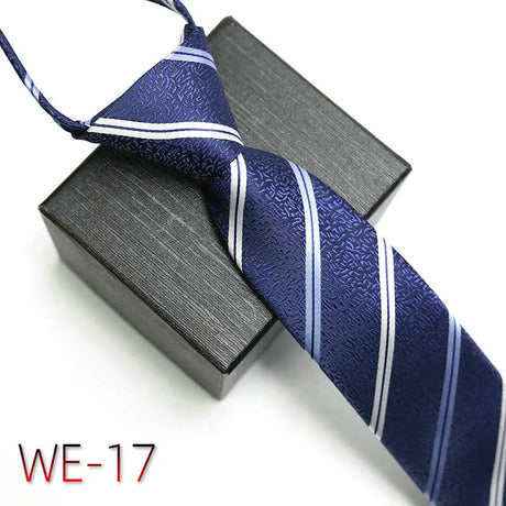 New Suit Business Zipper Tie for Man 48*7cm 1200 Pins High-end Polyester Neck Tie Striped Solid Color Grid Flower Ties