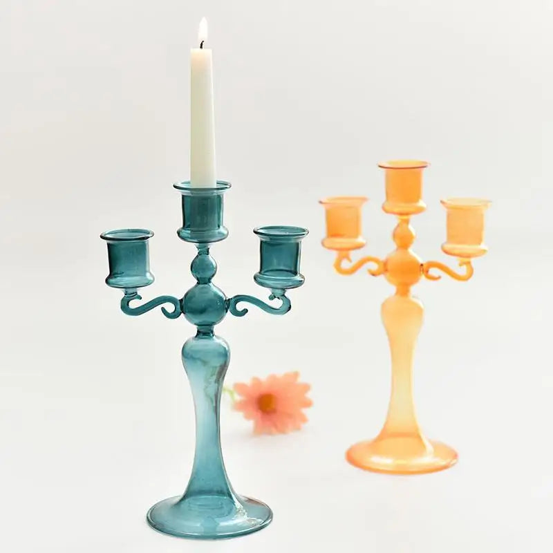 3 Heads Candle Holders Candlestick for Home Decoration Holiday Candle Stick Wedding Christmas Candle Holder Centerpieces