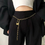 New Fashion Women's Waist Chain Alloy Material Button Head Tassel Long Chain Women's Belt Everyday Versatile Dress Belt