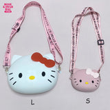 Hello Kitty Bag Kawaii Cartoon Shoulder Bag Silicone Waterproof Mini Coin Purse Cute Hello Kitty Crossbody Bag for Children Bag