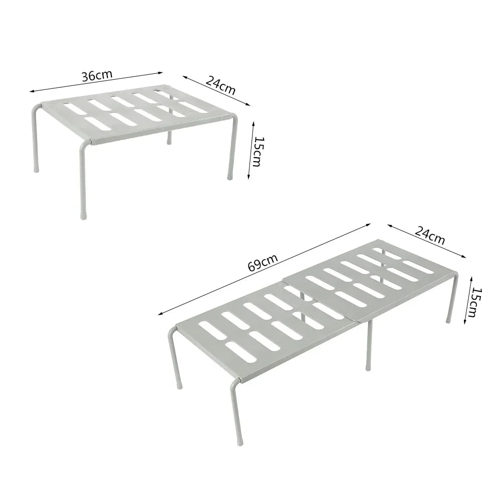 Retractable Kitchen Shelf Multifunctional Expandable Stackable Sliding Rack Space Saving Home Cabinets Tableware Organizer Rack