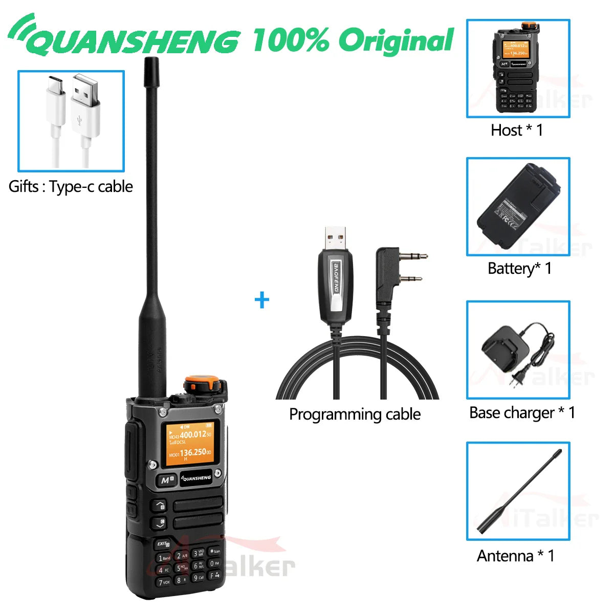 Quansheng Receiver UV K5 (8) Walkie Talkie Portable Am Fm Two Way Radio Commutator Station Amateur Ham Wireless Set Long Range