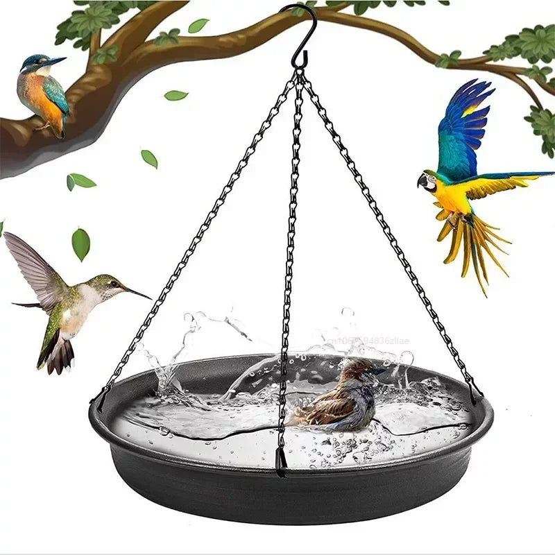 Hanging Bird Feeder Outdoor Bath Tray Plastic Bird Water Drinker Outdoor Feeder Garden Yard Decoration Bird Feeder  Pet Supplies